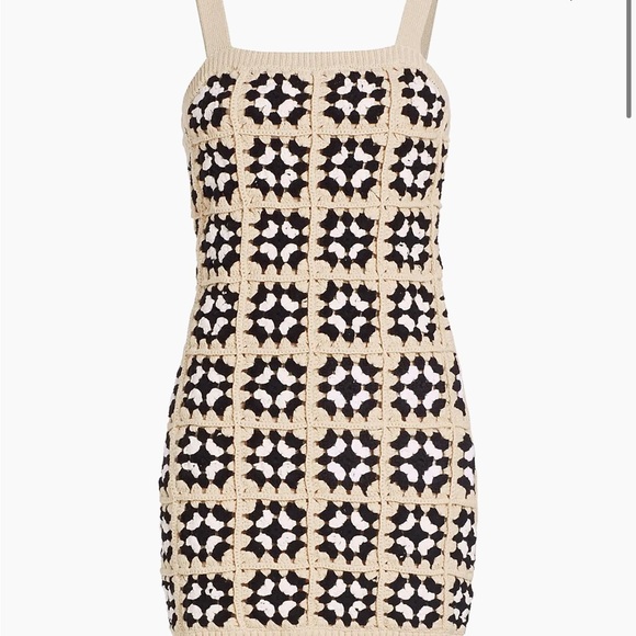 Design History Black and Cream Crochet Mini Dress - Picture 1 of 5